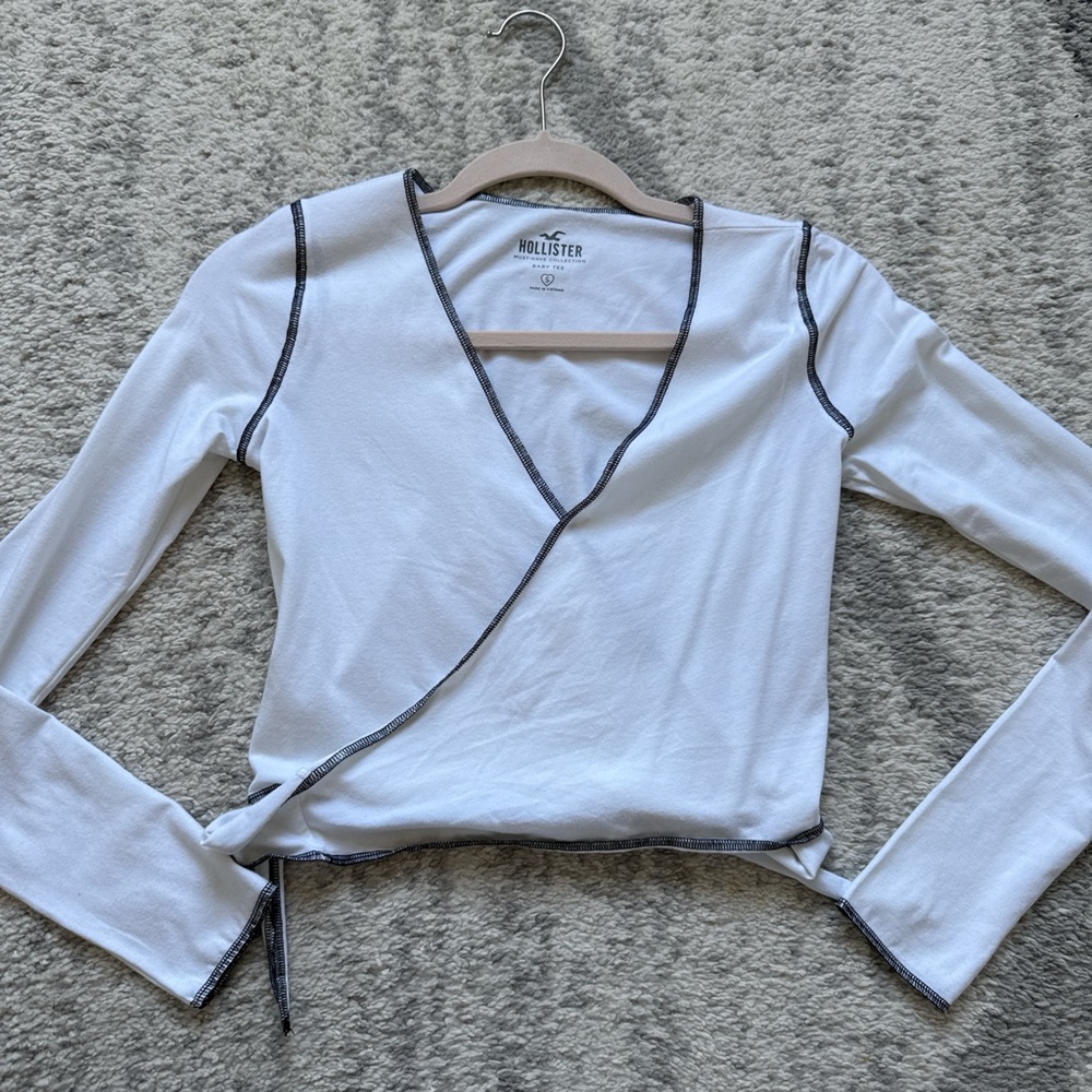 Hollister White Wrap Top